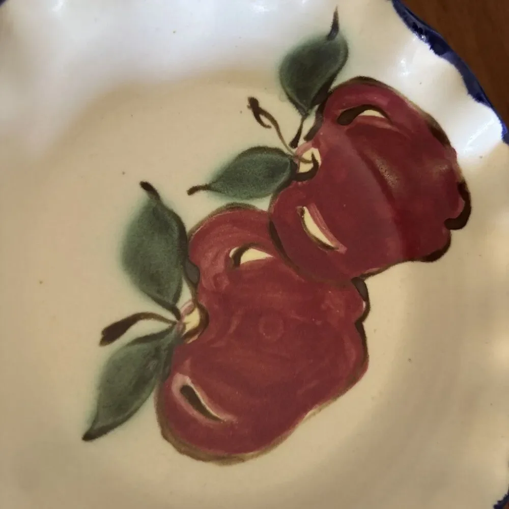Vintage Clouds Folsom Apple Pattern Deep Dish Pie Cobbler Pan Ruffled 8